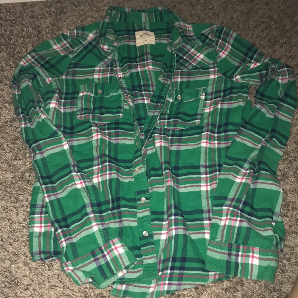 Green Plaid Hollister Flannel